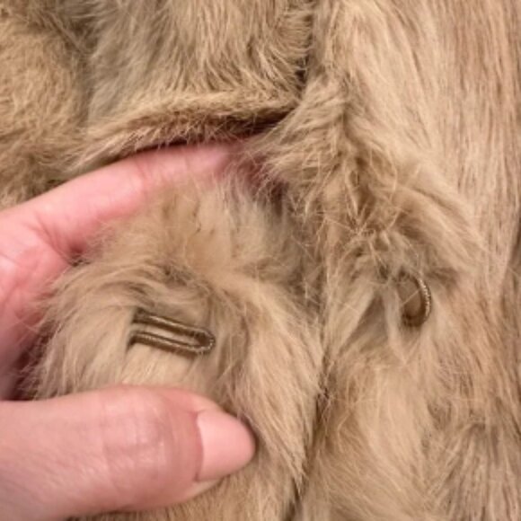 Finity Studio Tan Rabbit Fur Vest Sz Small - Picture 4 of 7